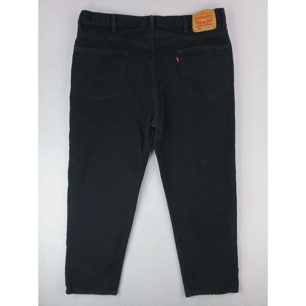 Levis Jeans Mens 40x30* Black 550 Relaxed Tapered Baggy Grunge Hip Hop Work Pant